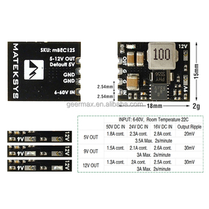 for Matek System Micro <strong>BEC</strong> 12S 6-60V Buck Module UAV Components Out 5V/9V/12V-ADJ mBEC12S 18mm x 15mm Drone Parts for MATEKSYS - Product Image 4