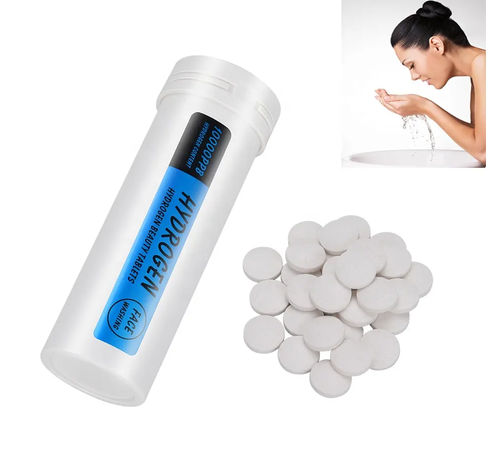 Tablets de água para limpeza facial, pastilhas de água para limpeza de rosto, antioxidação, anti-envelhecimento, eua, japão, coreano, nanocomposto natural