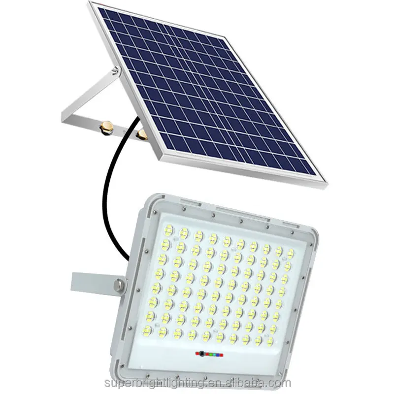 Custodia in alluminio ABS di alta classe per esterni 25 40 60 100 200 300 W LED luce di inondazione a energia solare