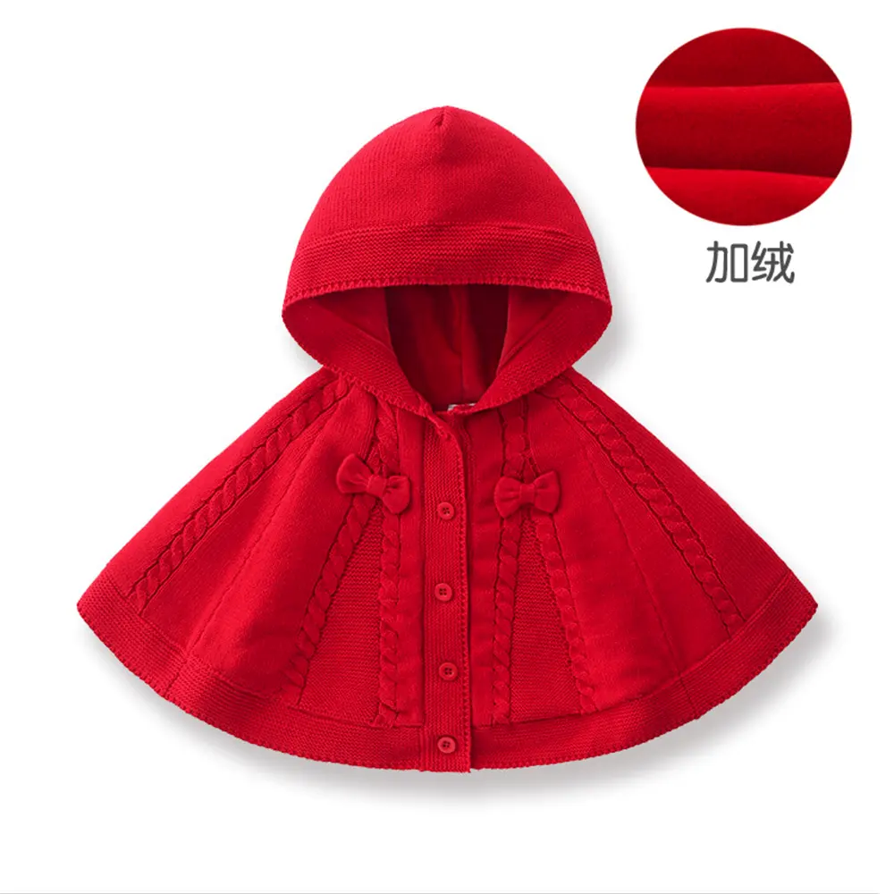 New arrival Merry Christmas winter fall Baby Girl Cloak kids Girls knit cape for Christmas princess cape