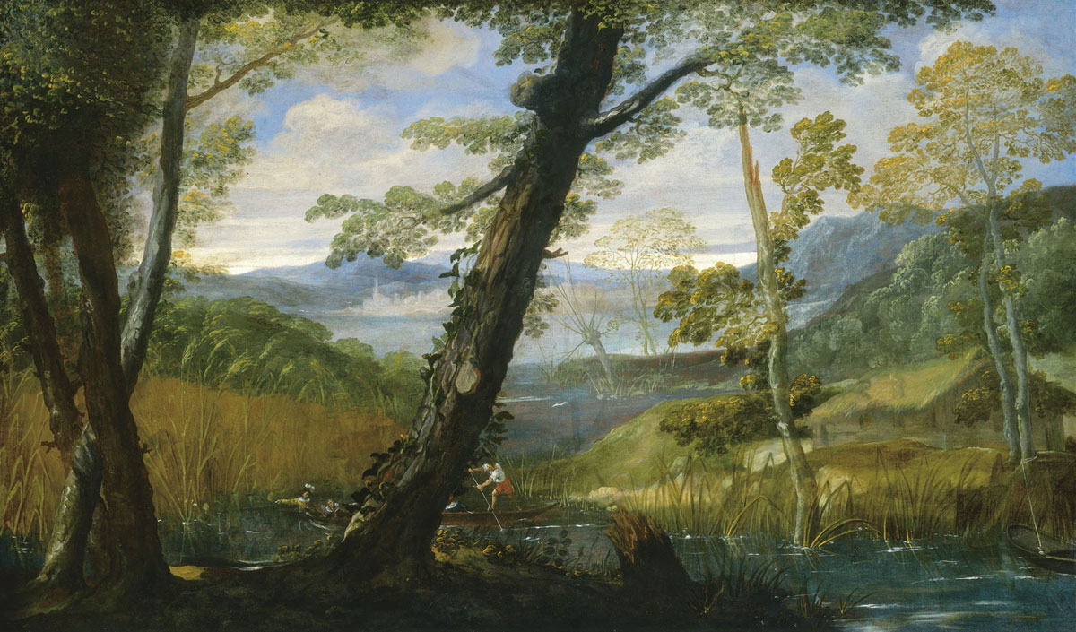 Paisaje de río colorido