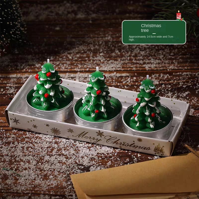 Army GreenP-3-bougies pour sapin de Noël en boîte