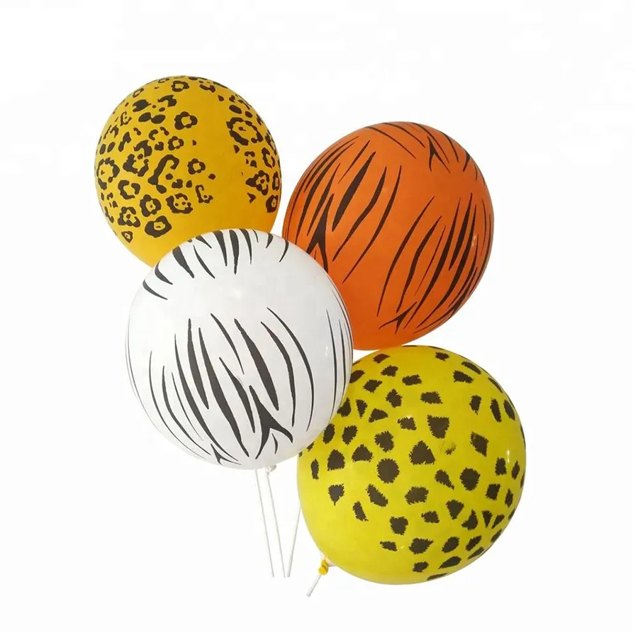 Cute Cow / Zebra / Tiger Striped / Paw Animal gonfiabile Air Helium Latex Paint fai da te Cartoon Anime Globos stampato Ballon Balloon