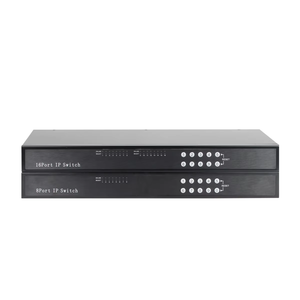 16端口FHD VGA 1U机架安装支持级联OSD热键遥控USB VGA通过IP KVM交换机 - Product Image 2