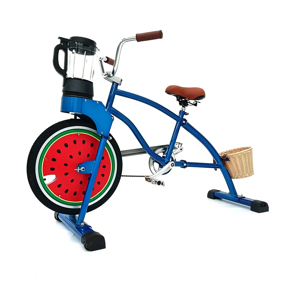 EXI – vélo bleu Smoothie pour enfants, équipement de jeu publicitaire, mélangeur, papeterie