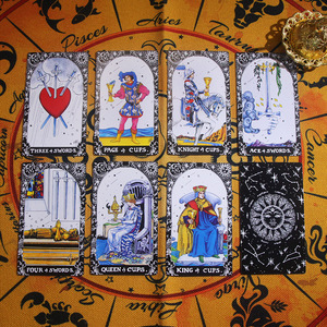 Новый высококачественный мультяшный железный ящик, 12*7 см, английская версия, карты Таро из фольги, горячая штамповка, игральные карты из ПВХ - Product Image 4