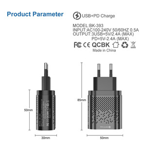 USB şarj aleti tip C hızlı şarj 3 port USB şarj hızlı şarj için iPhone Macbook Samsung S21 Xiaomi seyahat adaptörü - Product Image 2