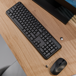 Teclado de ordenador con teclas silenciosas de 2,4G, teclado de membrana ergonómico, combinación de teclado y ratón inalámbrico silencioso para ordenador portátil de escritorio - Product Image 5
