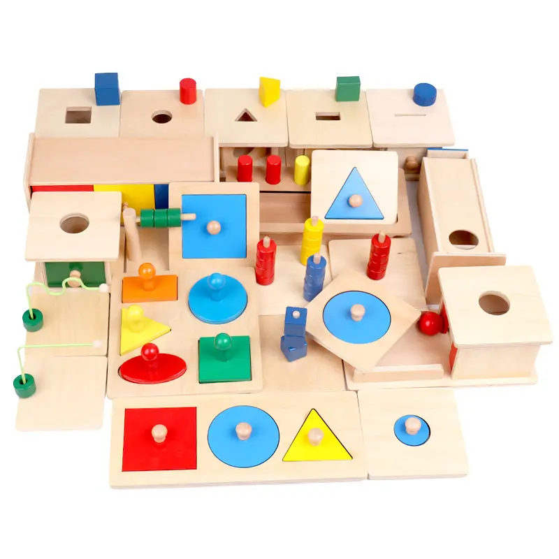 Wooden preschool 0-3 years old parent-child Montessori teaching aids IC class preschool teaching aids fine motor skills toys