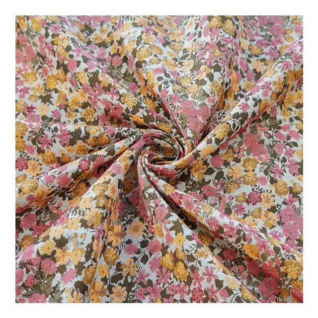Fashion Yarn Dye Elegant 3D Flower Jacquard Brocade Fabrics for Ladys Dress Garments