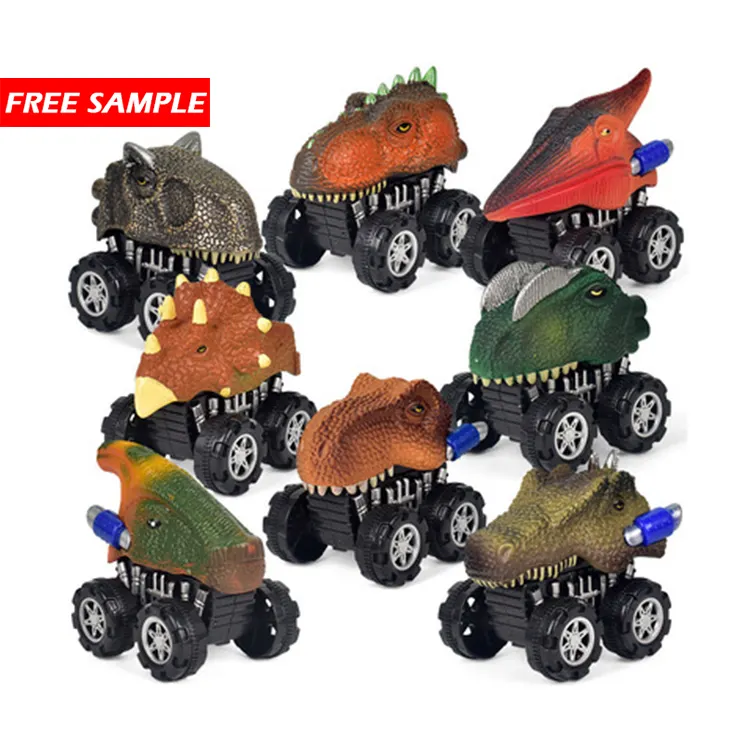 8 modelli assortiti Cute Car Mini Size 3 pollici Pull Back Car Jurassic Dinosaur Animals Model Vehicle Truck Toys giochi per bambini