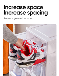 Nhựa PP hiện đại có thể gập lại hộp lưu trữ giày với một tầng trong suốt cửa phòng khách giá giày - Product Image 5