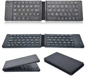 Mini teclado BT inalámbrico plegable para computadora portátil/tableta Interfaz USB Delgado y recargable Nuevo y en stock Idioma inglés - Product Image 1