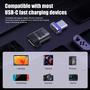 240W PD3.1 USB C型母对公磁性数据电缆转换器适配器，适用于笔记本电脑手机平板电脑快速充电电缆 - Product Image 5