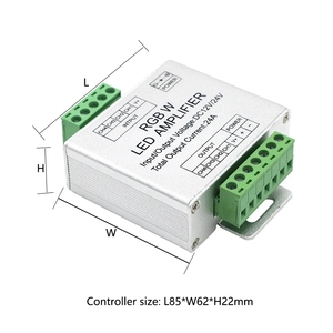 Amplificador RGBW DC 12V 24V 24A caja de aluminio LED PWM repetidor de señal extensor para 5050 2835 COB tira de luces controlador de atenuación - Product Image 5