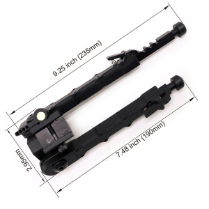 Tactical V9 Metal <strong>Bipod</strong> with QD 20mm <strong>Mount</strong> <strong>Bipod</strong> Adapter Adjustable Length Black Color - Product Image 2