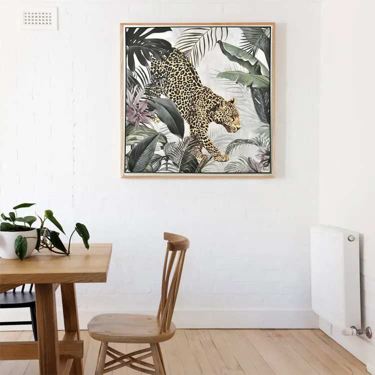 Decoración para el hogar, animales abstractos, cuadros coloridos de leopardo, póster de pared moderno, lienzo, pintura al óleo de leopardo