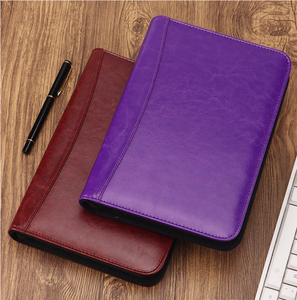 A5 6-Ring-Loseblatt-Business-Notebook aus PU-Leder mit Reißverschluss-Taschenrechner-Stift datei - Product Image 1
