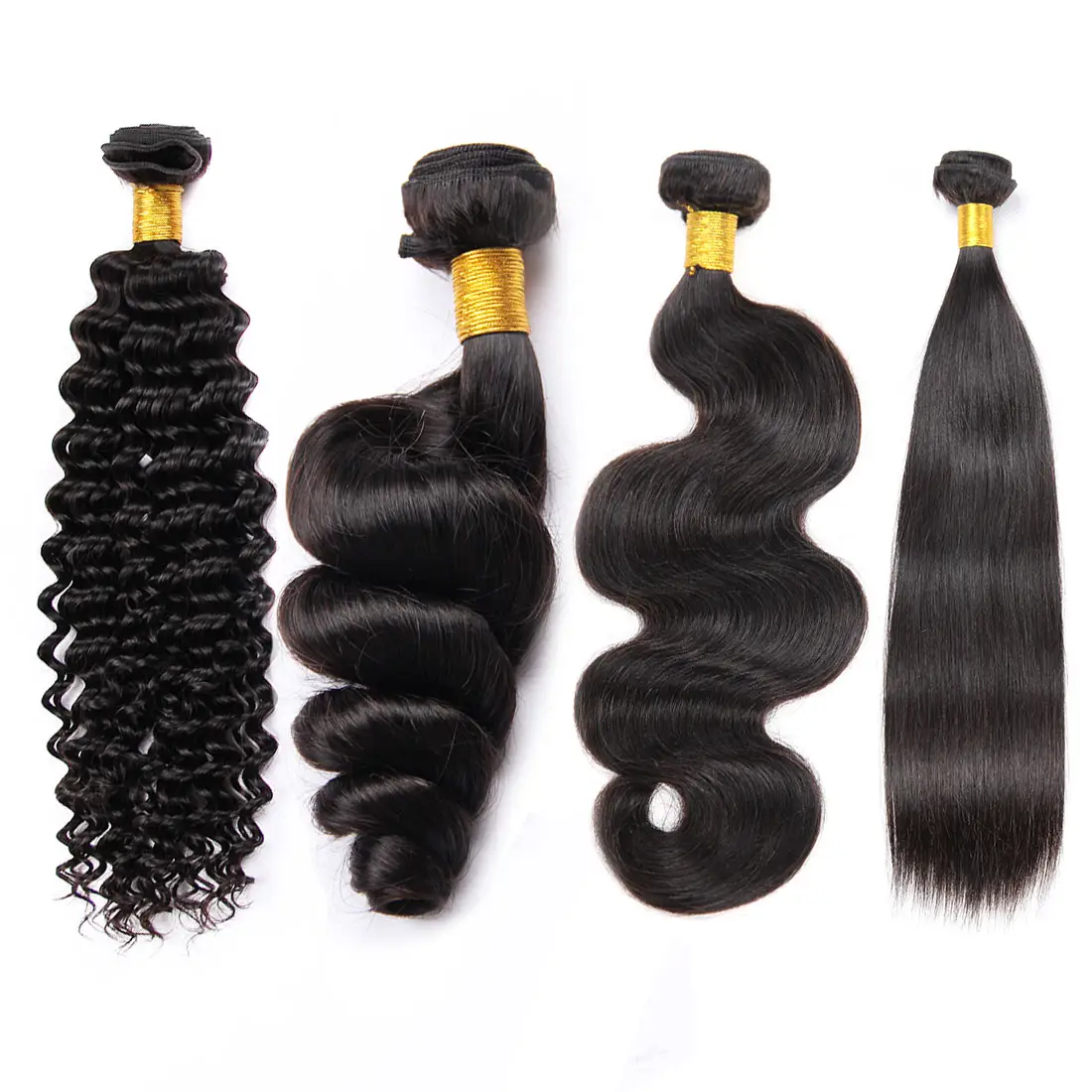 Brazilian Cuticle Aligned Silky Straight Natural Wave Curly Double Drawn Virgin Natural Human Hair Extensions bundles