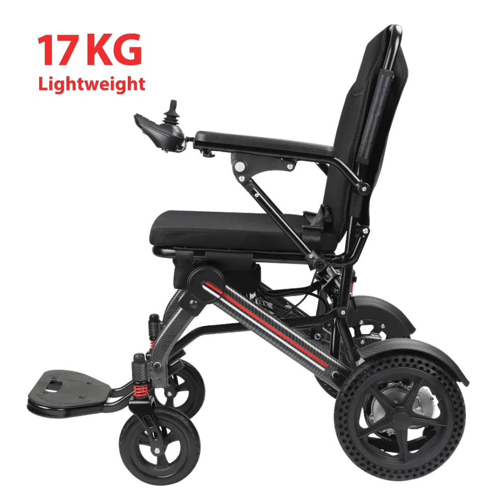 2024 משקל קל במיוחד 17 ק""ג כיסא גלגלים חשמלי מתקפל קל משקל חשמלי כיסא גלגלים נייד