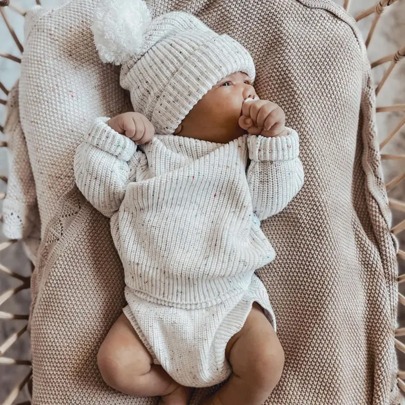 Personalizado Camisola Chunky Do Bebê Personalizado Bordado Artesanal Recém-nascido Unisex Toddler Name Knit Sweater