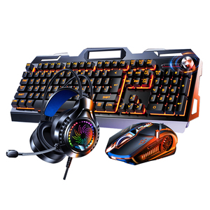 USB Wired Three-Piece Set of Gaming <strong>Keyboard</strong> <strong>Mouse</strong> and Headset Mechanical Feel Metal <strong>Computer</strong> Accessories - Product Image 1