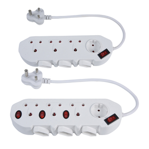 Regleta multifunción con interruptor individual, enchufe de extensión 7 en 1 de Sudáfrica