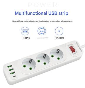 Enchufe de interruptor estándar europeo USB 3,0 + Tipo-c Enchufe de 1 orificio Tablero de cableado de alimentación del hogar - Product Image 6