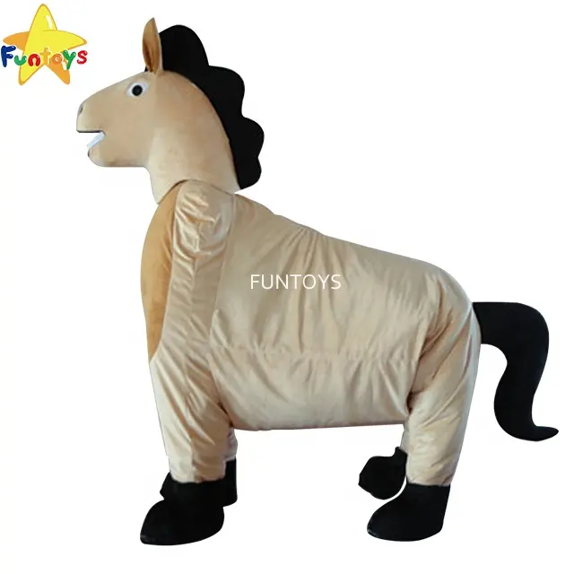 Funtoys 2 Persona Brown Horse Mascotte del Costume di Ballo Pony Fantasia Vestito Su Ordine Cosplay Mascotte di Carnevale