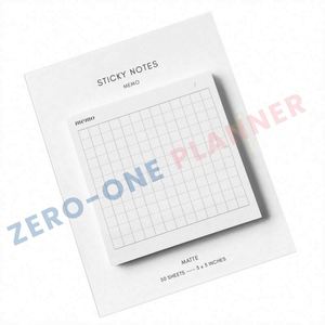 Bloc de notas adhesivas de rejilla de papel de notas personalizadas minimalista funcional para diario planificador con cartón de papel - Product Image 1