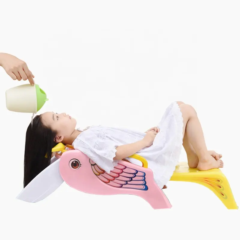 Ajustable de alta calidad de plástico juguetes multifunción lavado del pelo del bebé champú silla para niños