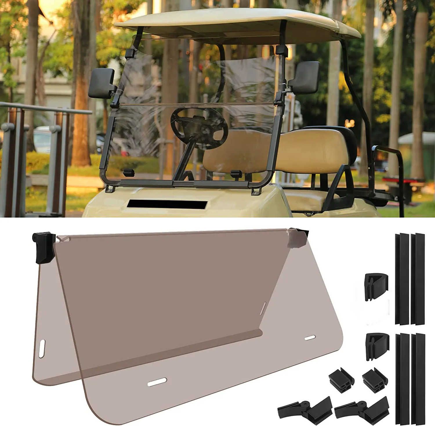 점 클럽 차 DS 폴리탄산염 물자로 만드는 1982-2000 모형을 위한 승인되는 고품질 골프 카트 바람막이 유리