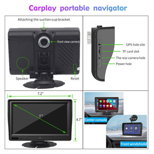 Monitor de navegación GPS CarPlay inalámbrico de 7 pulgadas, reproductor de coche Android, almacenamiento de tarjeta TF de 256G, cámara de respaldo impermeable, DVR de visión trasera - Product Image 5