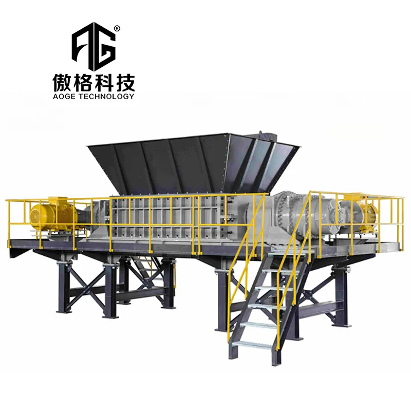 Preço de fábrica Double Shaft Steel Cars Tire Metal Shredders Esmagamento Plastic Crusher Machine Waste Textile Shredding Machine