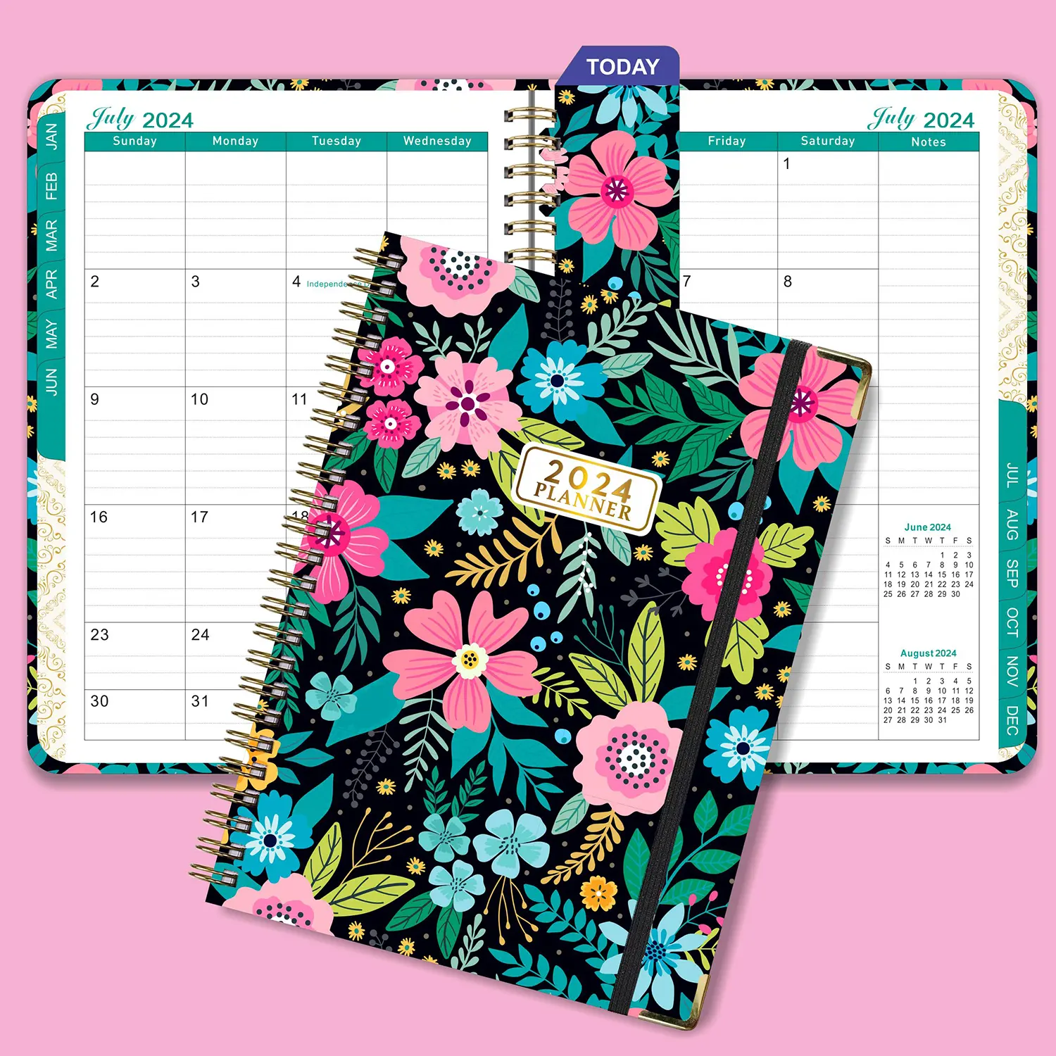 2025 2024 Impresión personalizada Agenda de tapa dura Planificador Calendario A4 A5 Planificador semanal mensual anual