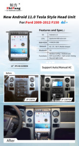 Android 13.0 stile tesla auto lettore DVD Carplay GPS bluetooth Android per Ford 2009-2012 F150 navigazione Radio 12.1 ''8 + 128GB - Product Image 4