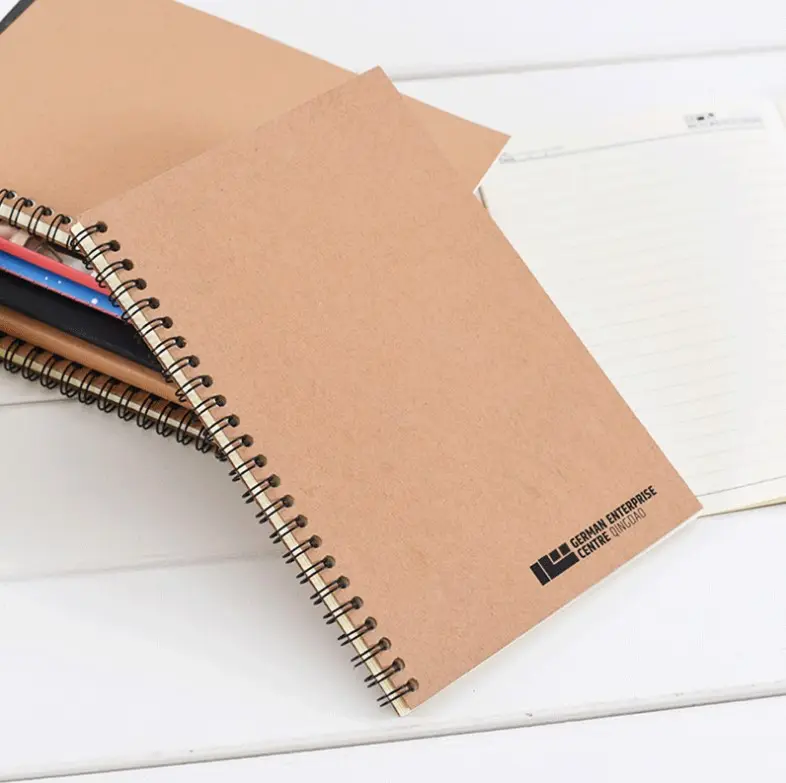 Cuaderno de papel negro personalizado, tamaño A5, Papel Kraft marrón, encuadernación, 2023