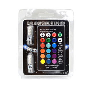 T10 Led 194 168 W5W 5050 SMD RGB araba Dome okuma lambası otomobiller kama lamba RGB uzaktan kumanda ile LED ampul denetleyici - Product Image 3