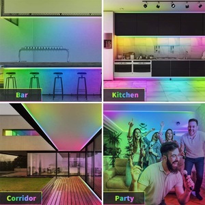 RGBアプリ制御のBluetoothLedライトストリップ同期と音楽の色を変える寝室用LEDライト - Product Image 4