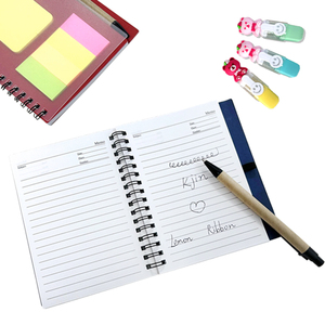 Cuaderno espiral promocional con logotipo personalizado 2024, cubierta de papel Kraft, Bloc de notas adhesivas con bolígrafo ecológico - Product Image 5