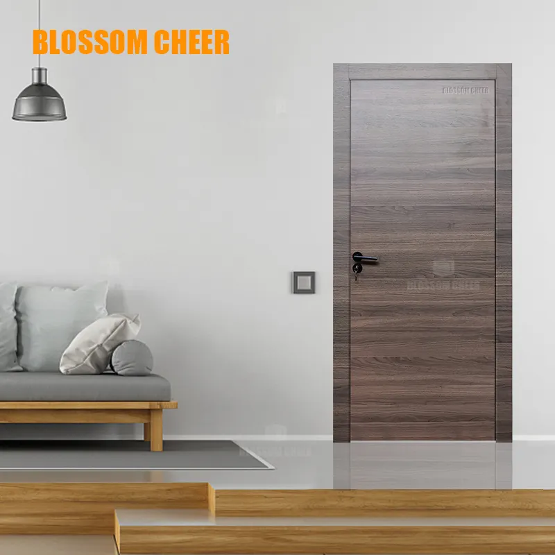 Blossom Cheer Factory vendita calda impiallacciatura di melamina legno Tech-produzione di pelle di legno porte interne in legno di nuova concezione per case
