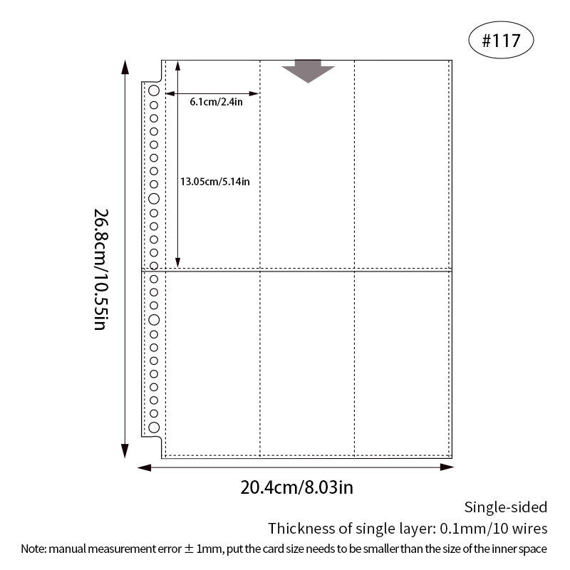 Clear 26-hole 6-pocket vertical
