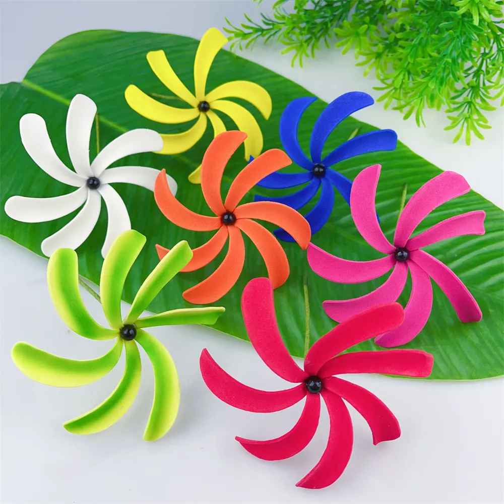 Commercio all'ingrosso 10CM colori misti tia Tahitian Gardenia fiore Hairpick EVA schiuma Hula ballerina accessori per capelli KN-hf005