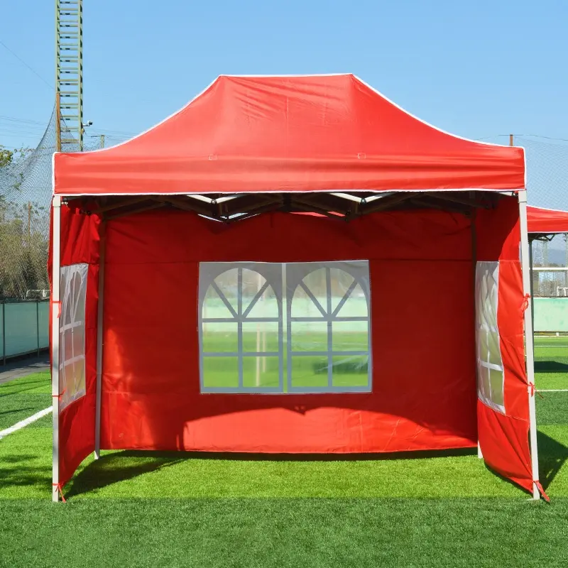 3X4.5M Intrekbare Trade Show Tent Met Muren Pop Up Folding Tuinhuisje Tent Met Romeinse Venster