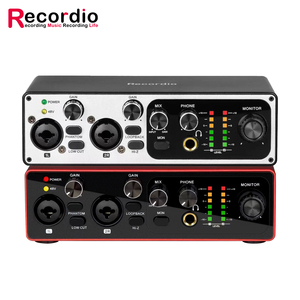 Interfaz de Audio de tarjeta de sonido para grabación de música por ordenador Resolución de 24 bits/192kHz Soporte 48V Phantom Power Streaming Podcasting - Product Image 1
