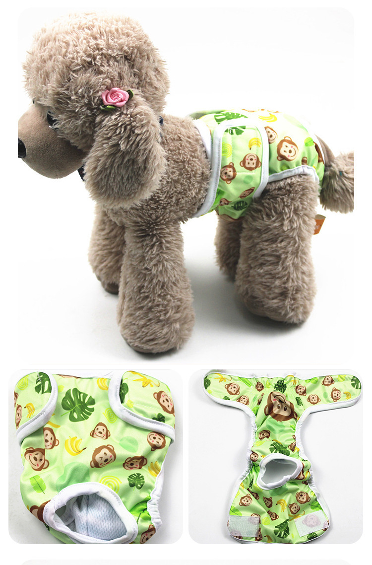 Little monkey printed menstrual underwear for bitches