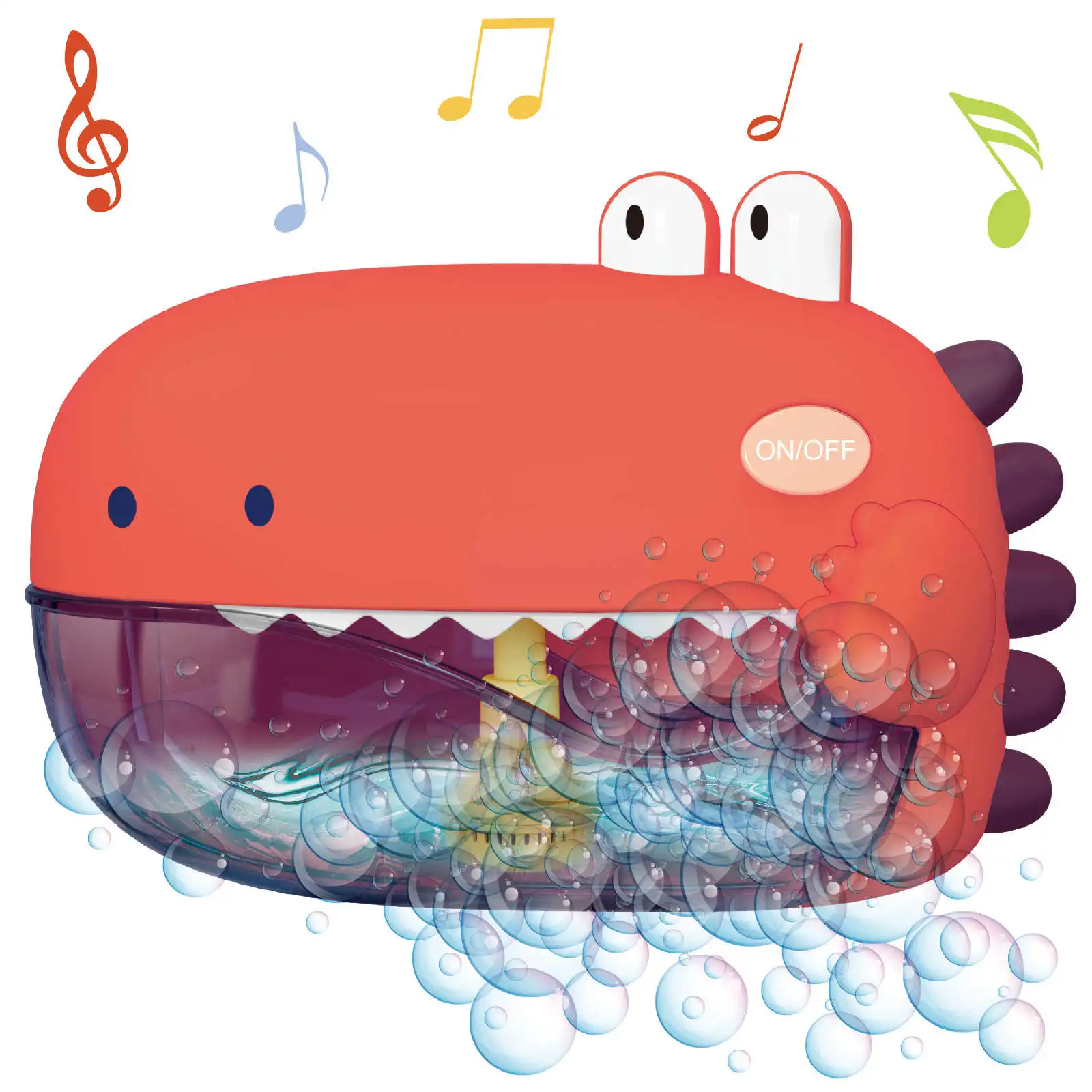 Nuovo arrivo Cartoon Dinosaur Music Soap Blowing Bubble Machine Animal Bath Toys Set per bambini