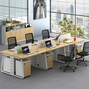 Práctica estación de trabajo de espacio abierto para una sola persona, escritorio de personal, mesa de escritura de trabajo de madera de nogal multifunción para uso en el hogar y la Oficina - Product Image 3