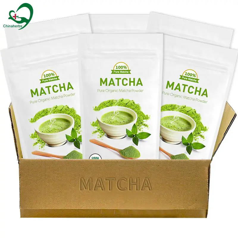 Tea Powder Natural High Quality 100% Pure All Organic Matcha Green Health Tea Fresh Tea Leaf 500 Mesh Grade Green Color Shaanxi