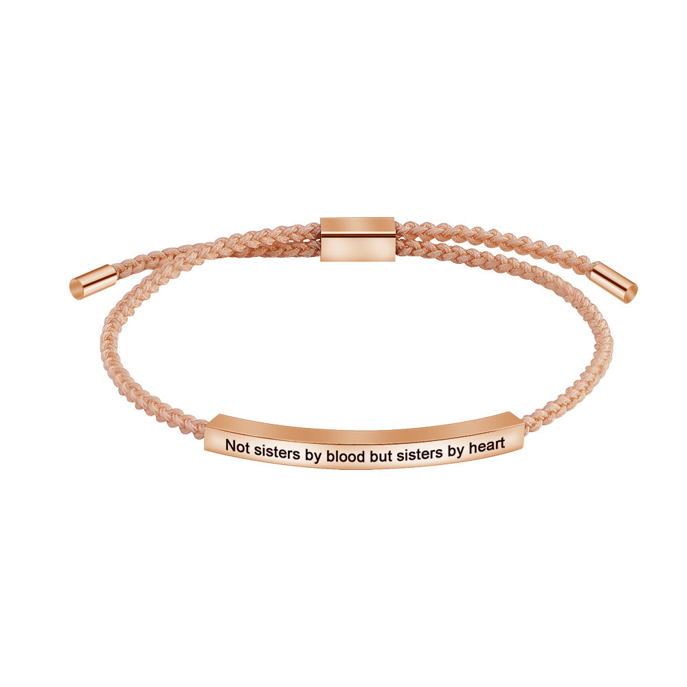 Bracelet corde rose or rose g3713